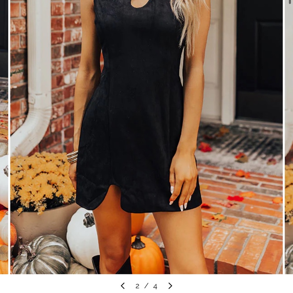 SOLD. Elegant Black Sleeveless Mini Dress Faux Leather